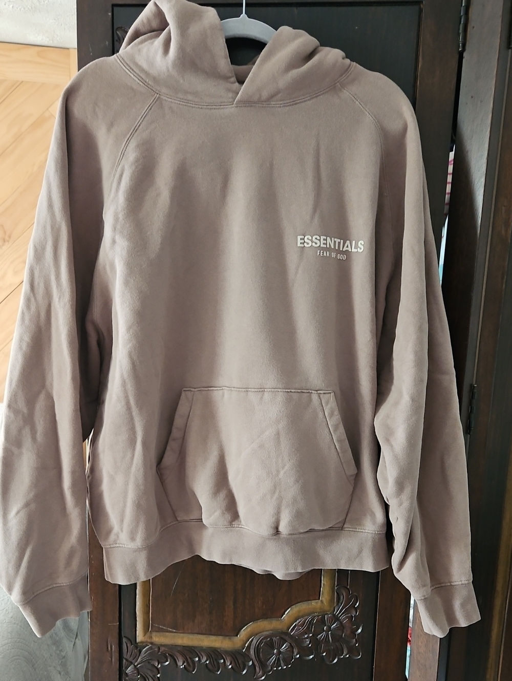 Essentials Men’s Crewneck Hoodie in Taupe